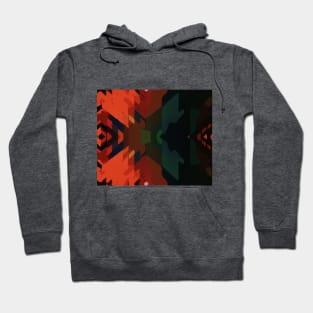 Bright Orange Black Geometric Abstract Pattern Hoodie